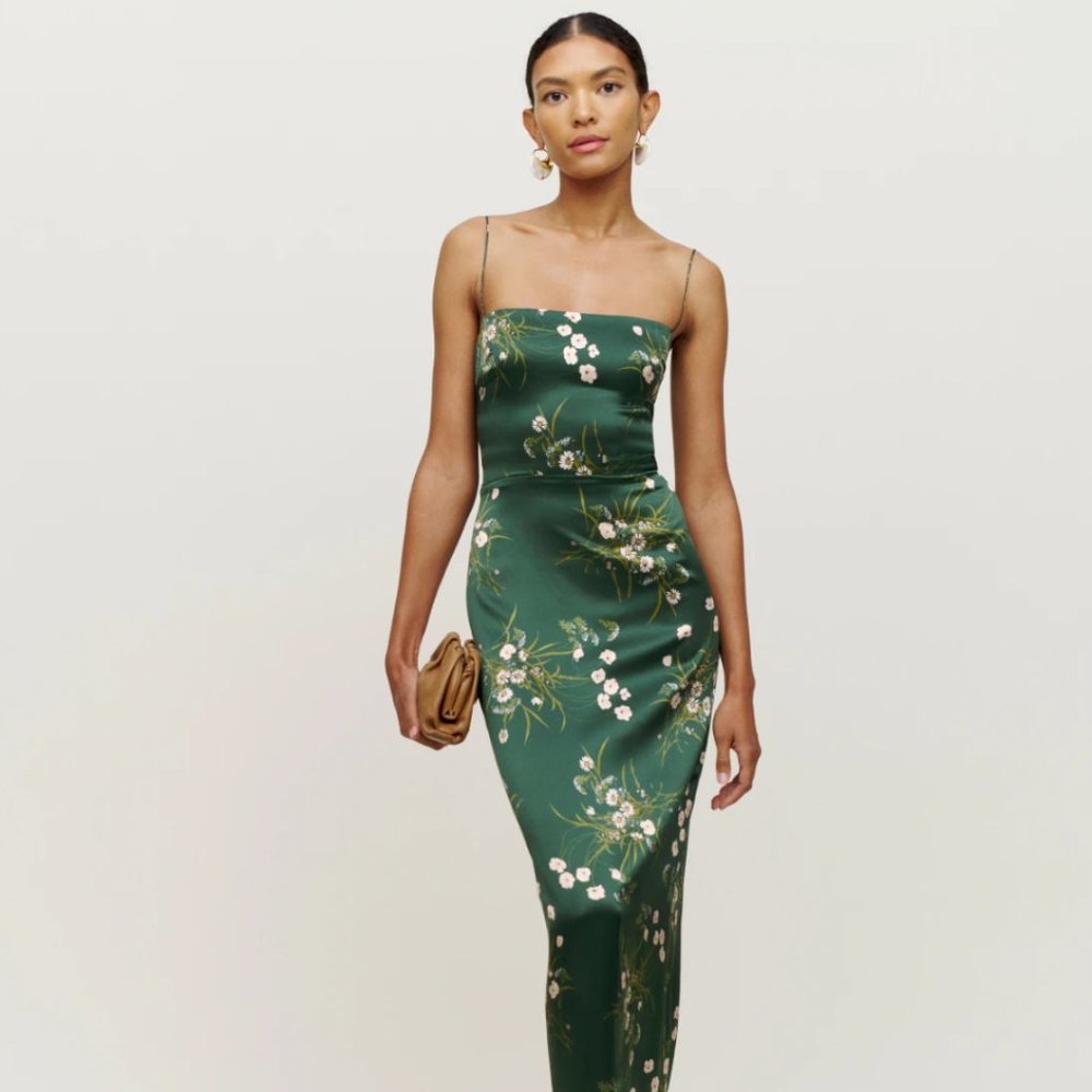 NWT Reformation Frankie Silk Maxi Dress - Buena / Size 6